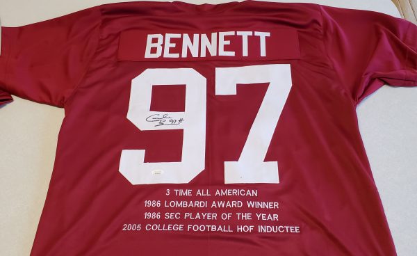 Cornelius Bennett Autographed Custom Career Stat Red Jersey