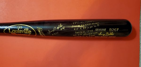 Lenny Dykstra 1993 World Series Autographed Louisville Slugger Bats 5