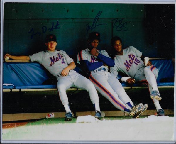Lenny Dykstra Dwight Gooden Darryl Strawberry Autographed 8x10 Mets