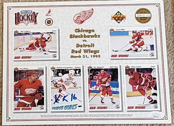 Vladimir Konstantinov Detroit Red Wings Autographed Upper Deck Commemorative Sheet