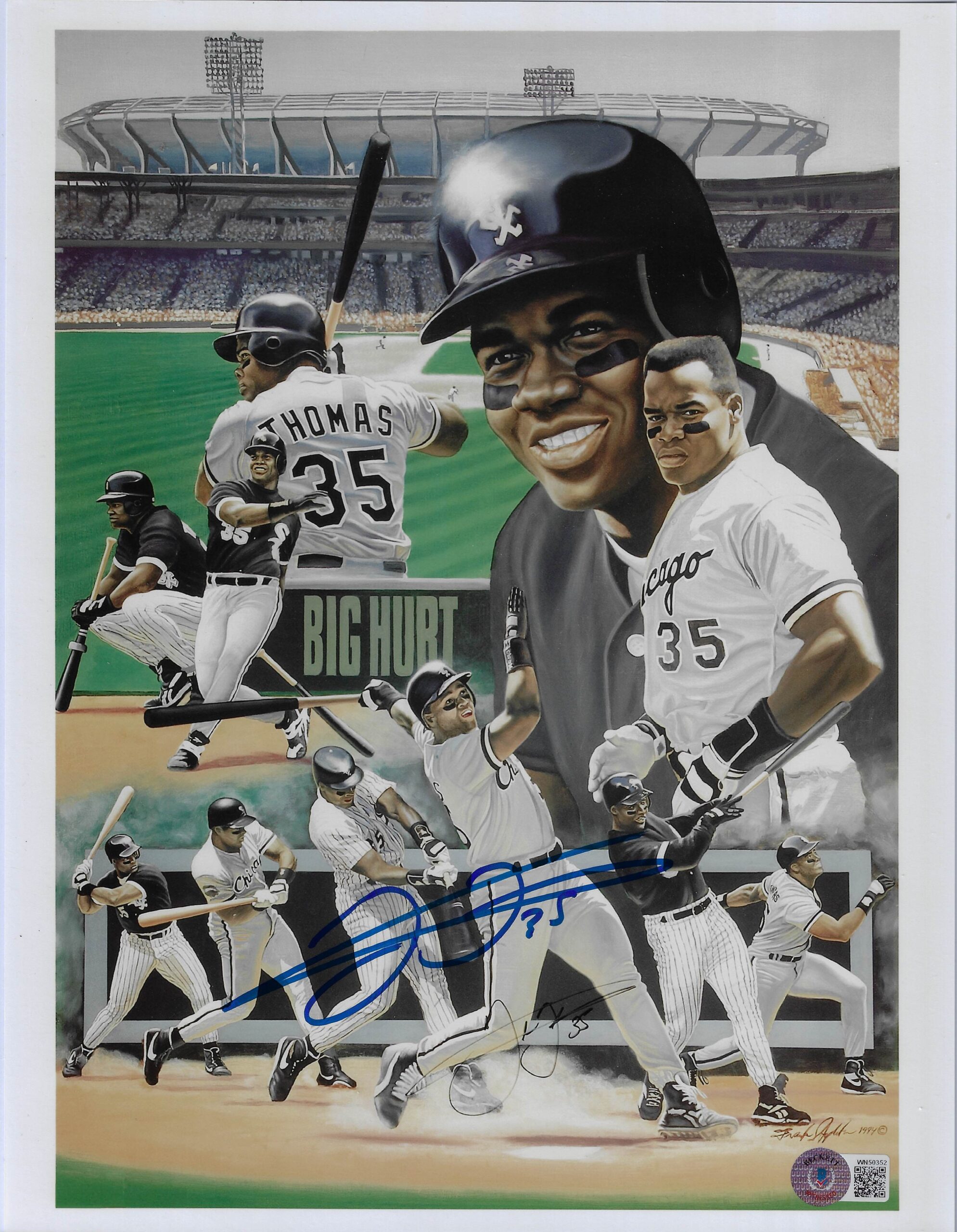 Frank Thomas Chicago White Sox Color Tribute 16x20 Autographed Photo