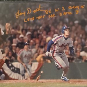 Lenny Dykstra Autographed 8x10 Photo Inscription 86 WS Champs Lead Off HR Game 3 ORANGE