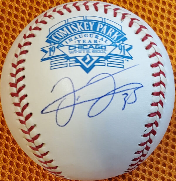 Frank Thomas Autographed Comiskey Inaugural Year Baseball 1