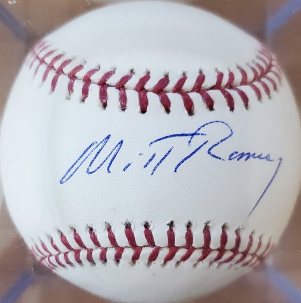 Mitt Romney Autographed Baseball OMLB 3a