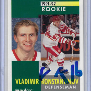 Vladimir Konstantinov 1991 Pinnacle 311 Autographed Card ROOKIE