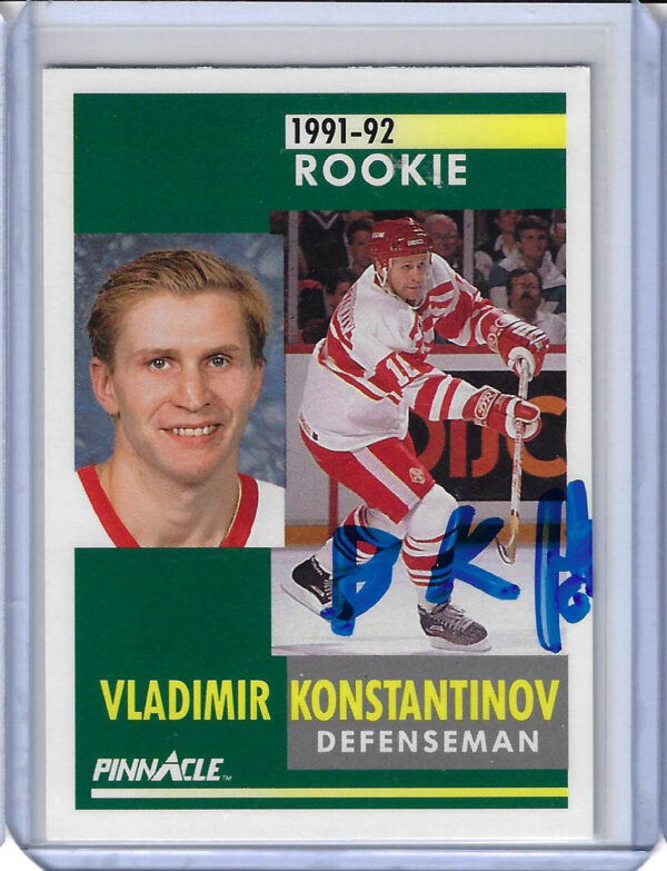 Vladimir Konstantinov 1991 Pinnacle 311 Autographed Card ROOKIE RUSSIAN V