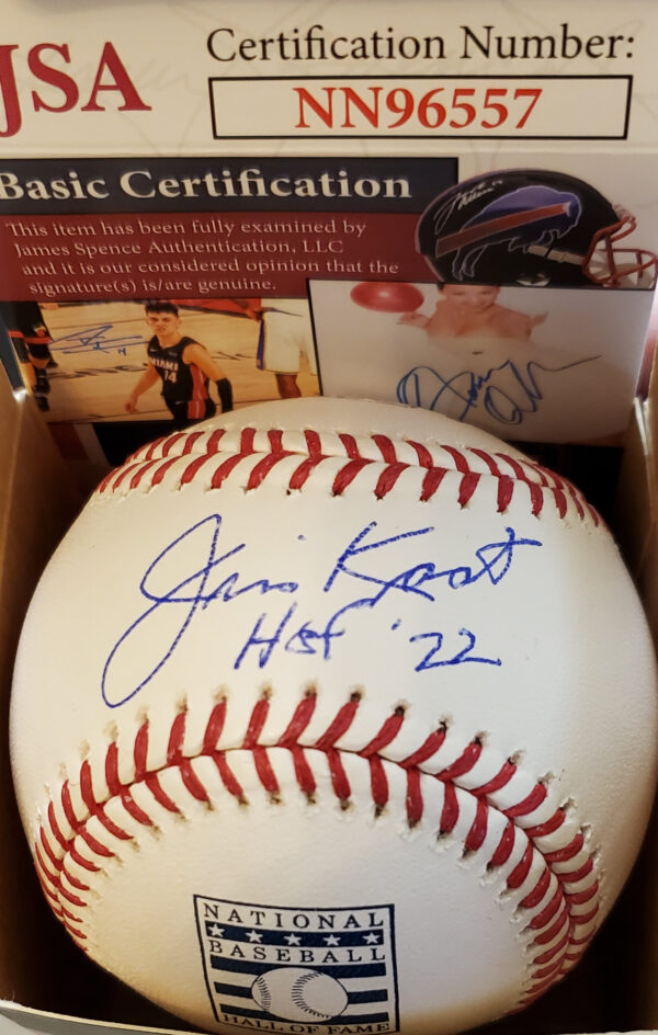 Jim Kaat Autographed HOF Baseball Inscribed 2022 HOF Sweetspot 2