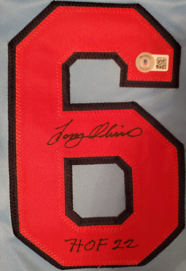 Tony Oliva Autographed Custom Blue Career Stat Jersey with HOF22 Inscription v3