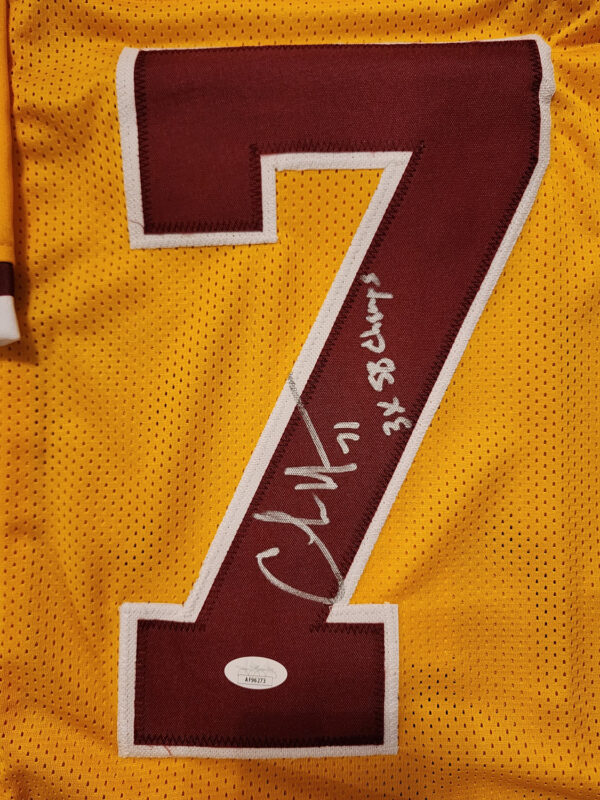 Charles Mann Autographed Yellow Custom Redskins 3X SB Champ Jersey 1