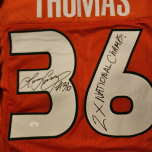 Lamar Thomas Autographed Custom Orange Miami Hurricanes Jersey 3