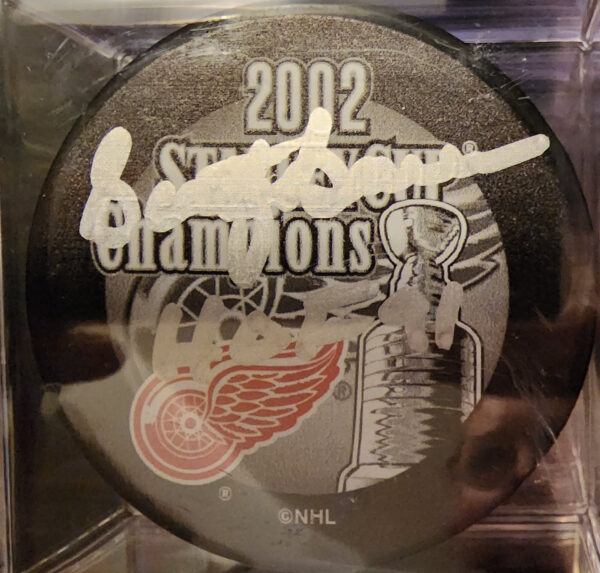 NHL HOFer Scotty Bowman Autographed 2002 Stanley Cup Champ Puck