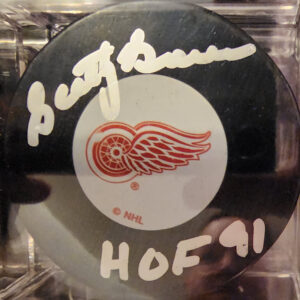 NHL HOFer Scotty Bowman Autographed Retro Detroit Red Wings Puck