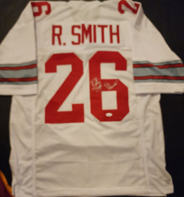Robert Smith Autographed Custom White Ohio State Vikings Go Bucks Jersey 2