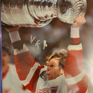 Vladimir Konstantinov Detroit Red Wings Autographed 11×14 Stanley Cup Photo CLOSEUP SILVER