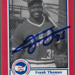 Frank Thomas 1990 Pan Am Team USA Red BDK Autographed Rookie Card with JSA COA