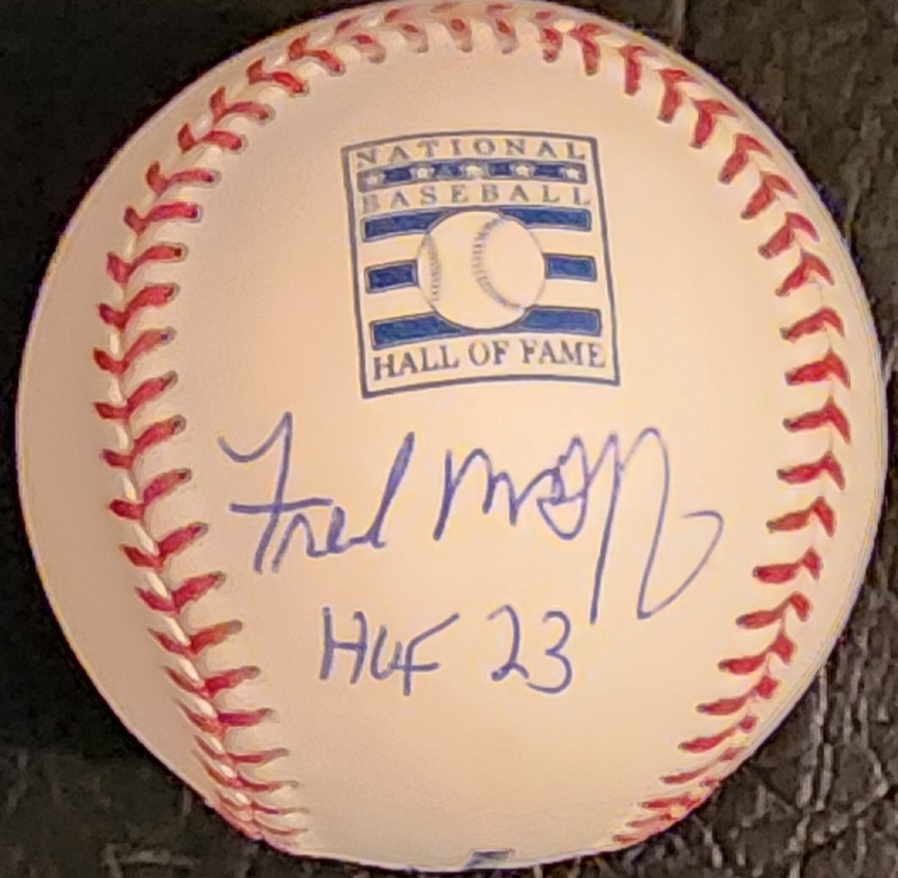 Fred McGriff Autographed HOF Baseball Under Logo Inscribed HOF 23 v1