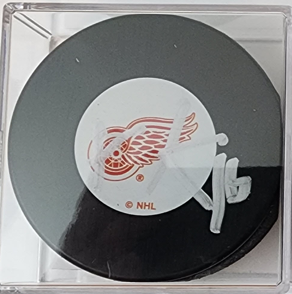 Vladimir Konstantinov Autographed Red Wings Puck OLD Logo JSA COA