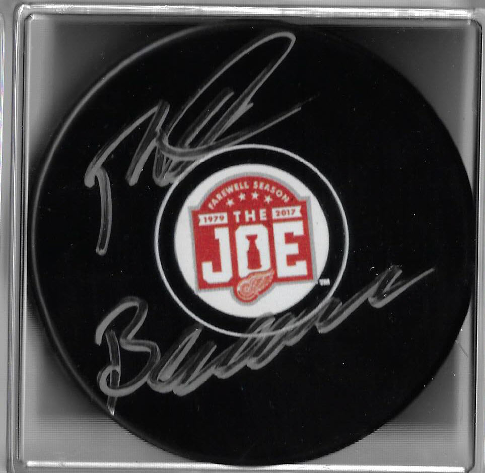 Red Berenson Autographed Detroit Red Wings The JOE Puck JSA COA
